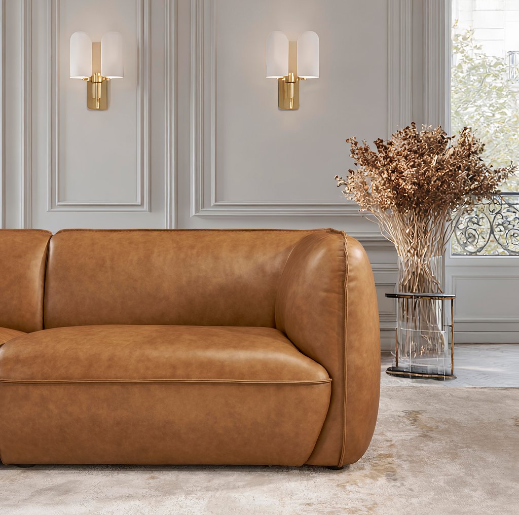 Novelli 4-istuttava sohva nahka wax brown