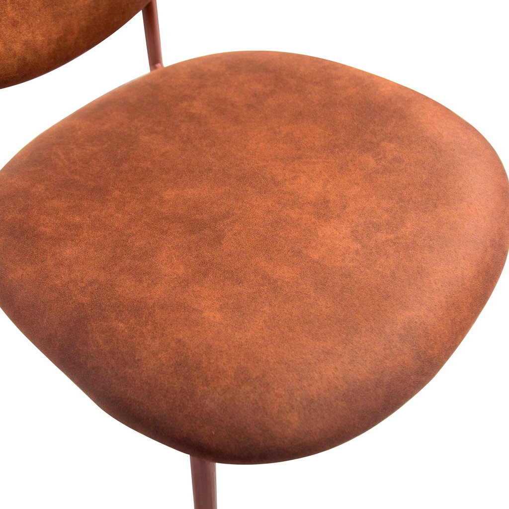 Saga ruokapöydän tuoli, ruskea metallirunko / ruskea kangas