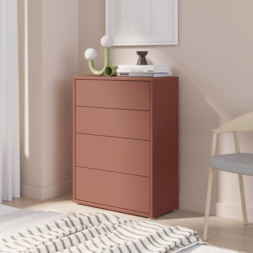 Kajo lipasto 4-ltk leveä terracotta