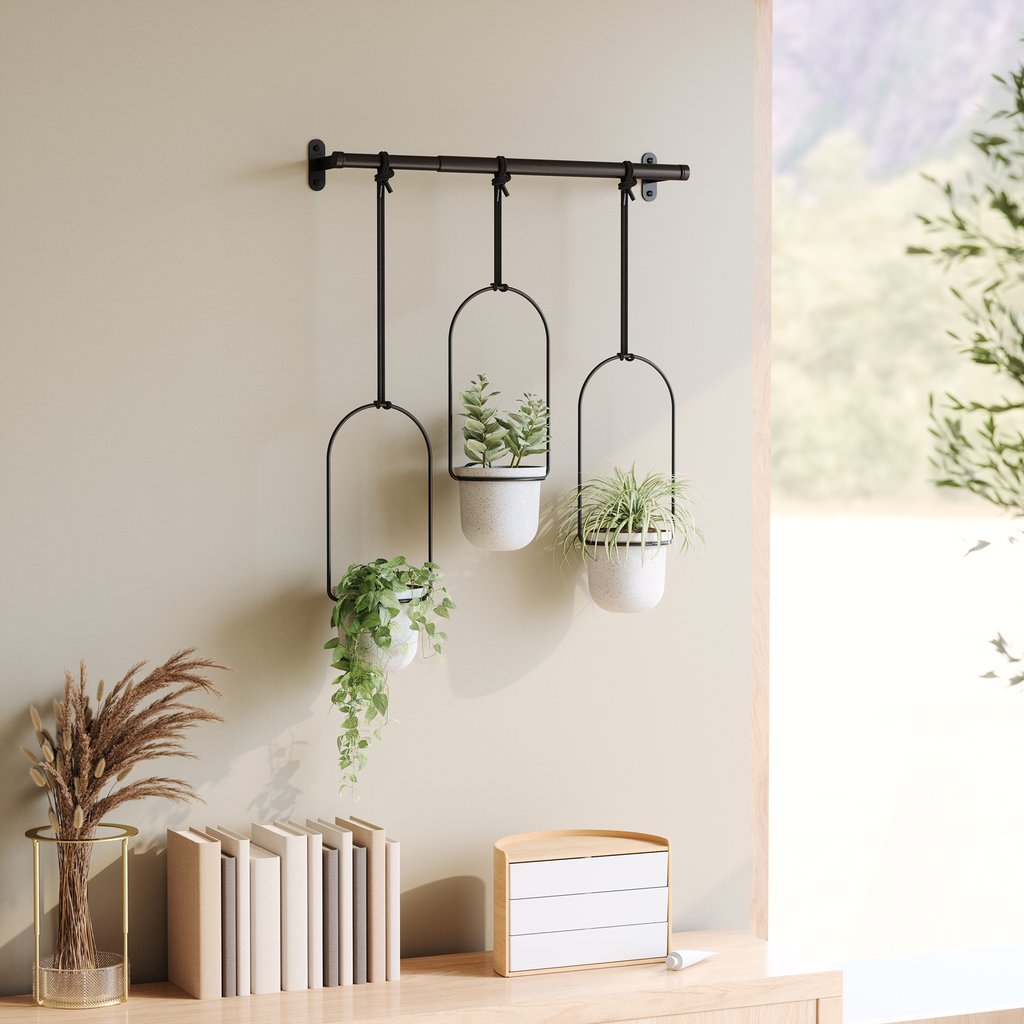 Umbra Triflora 3 kpl roikkuva kukkateline valkoinen/musta