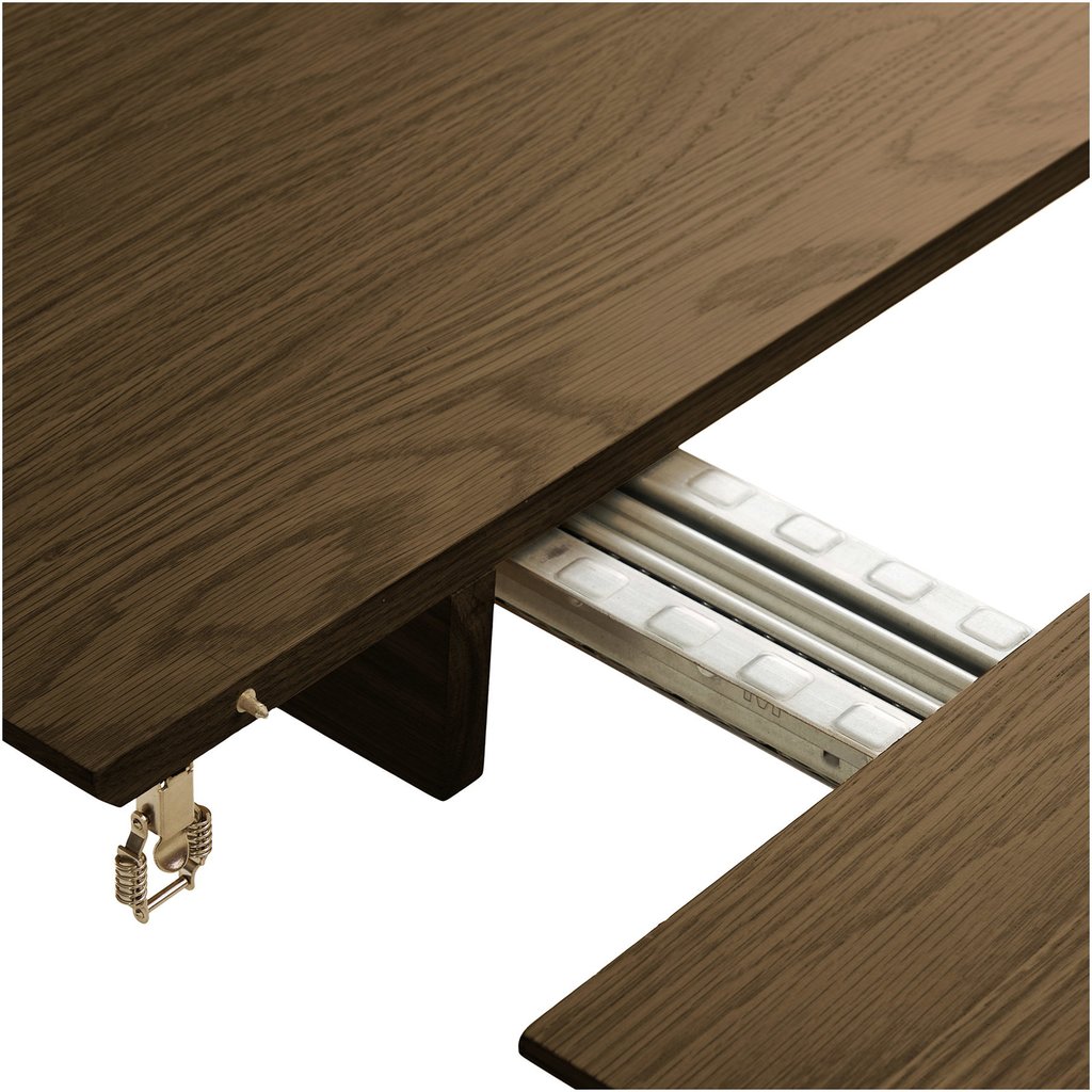 House Nordic ruokapöytä, tammiviilu, savu, sis. kaksi jatkolevyä, 100x200-250-300x75 cm
