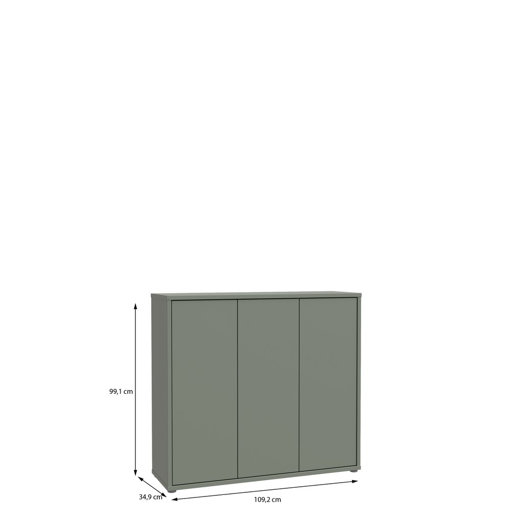 Kajo eteiskaappi 3 ovea sage/vihreä