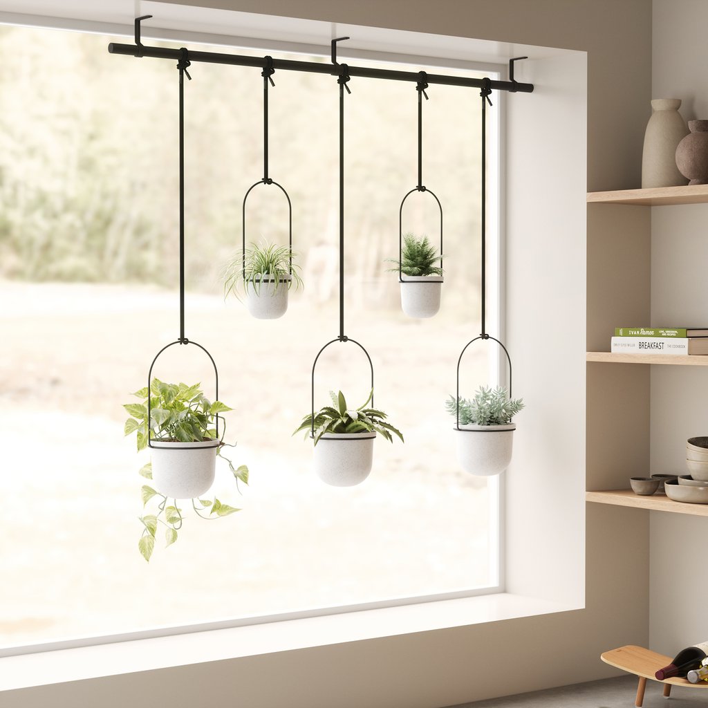Umbra Triflora 5 kpl roikkuva kukkateline valkoinen/musta