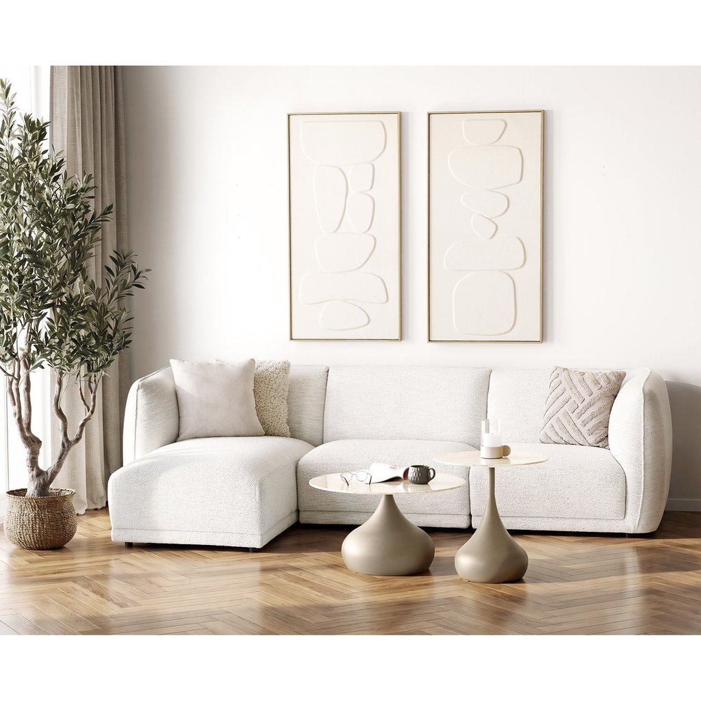 House Nordic sohvapöytäsetti, metalli/karkaistu lasi, khaki, ø70x42 ja ø50x54 cm