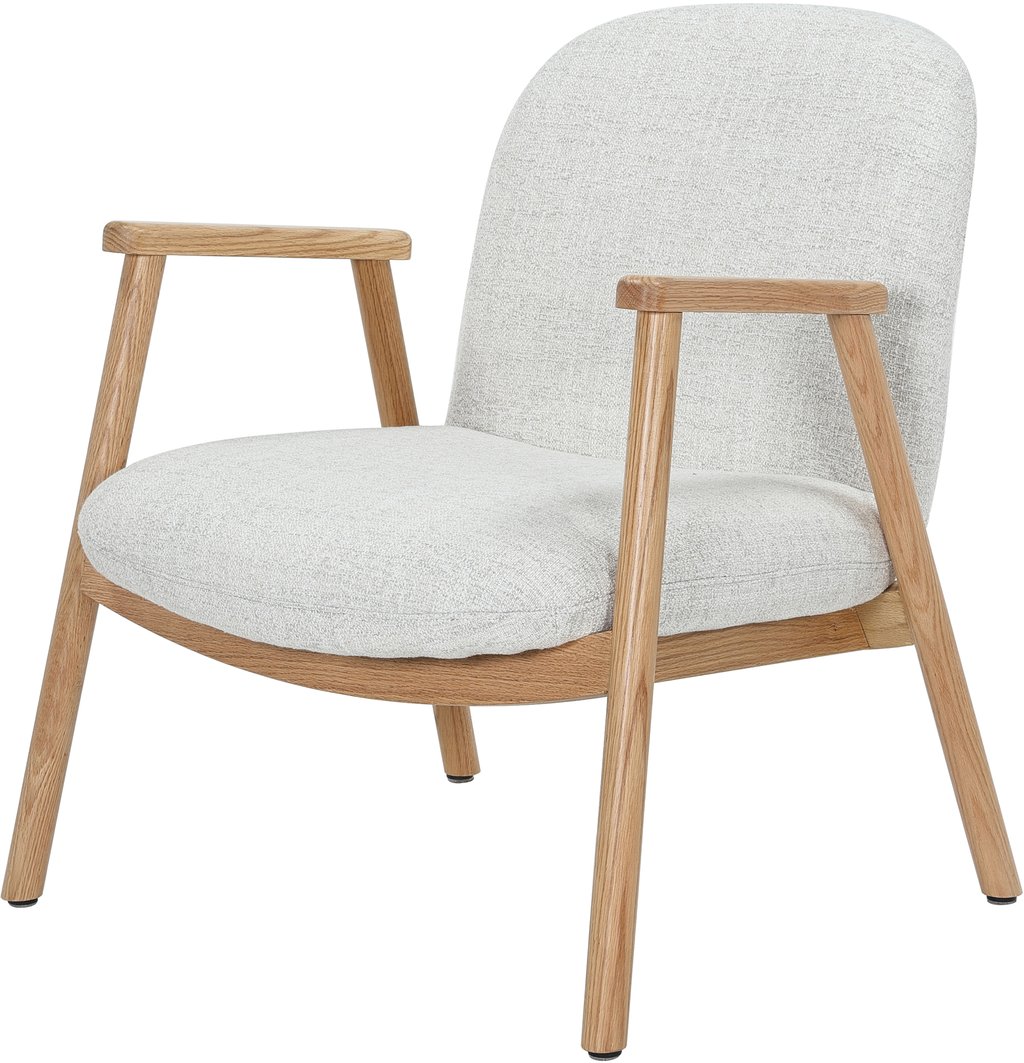N&L Mille lepotuoli, beige verhoilu, natural tammen värinen runko