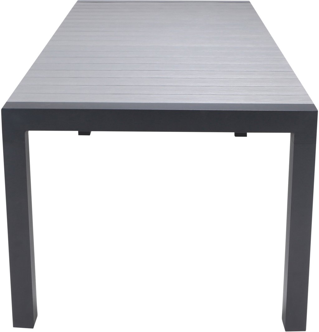 Dakota jatkopöytä 205/275x95cm: Tyylikäs musta alumiininen jatkopöytä, mitat 205-275x100 cm. Sopii täydellisesti ulkoilmaan terassille tai puutarhaan. Kestävä ja helppohoitoinen.