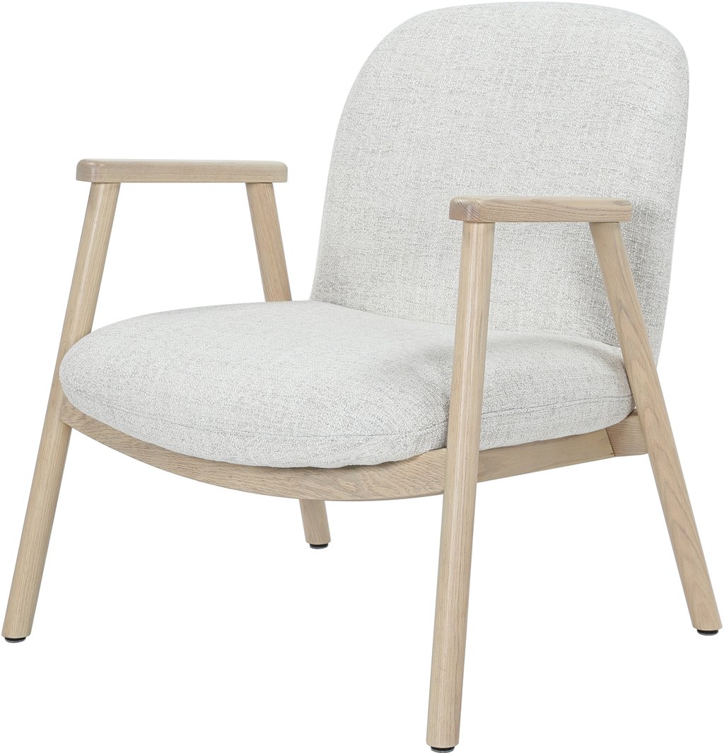 N&L Mille lepotuoli, beige verhoilu, valkovahatun tammenvärinen runko
