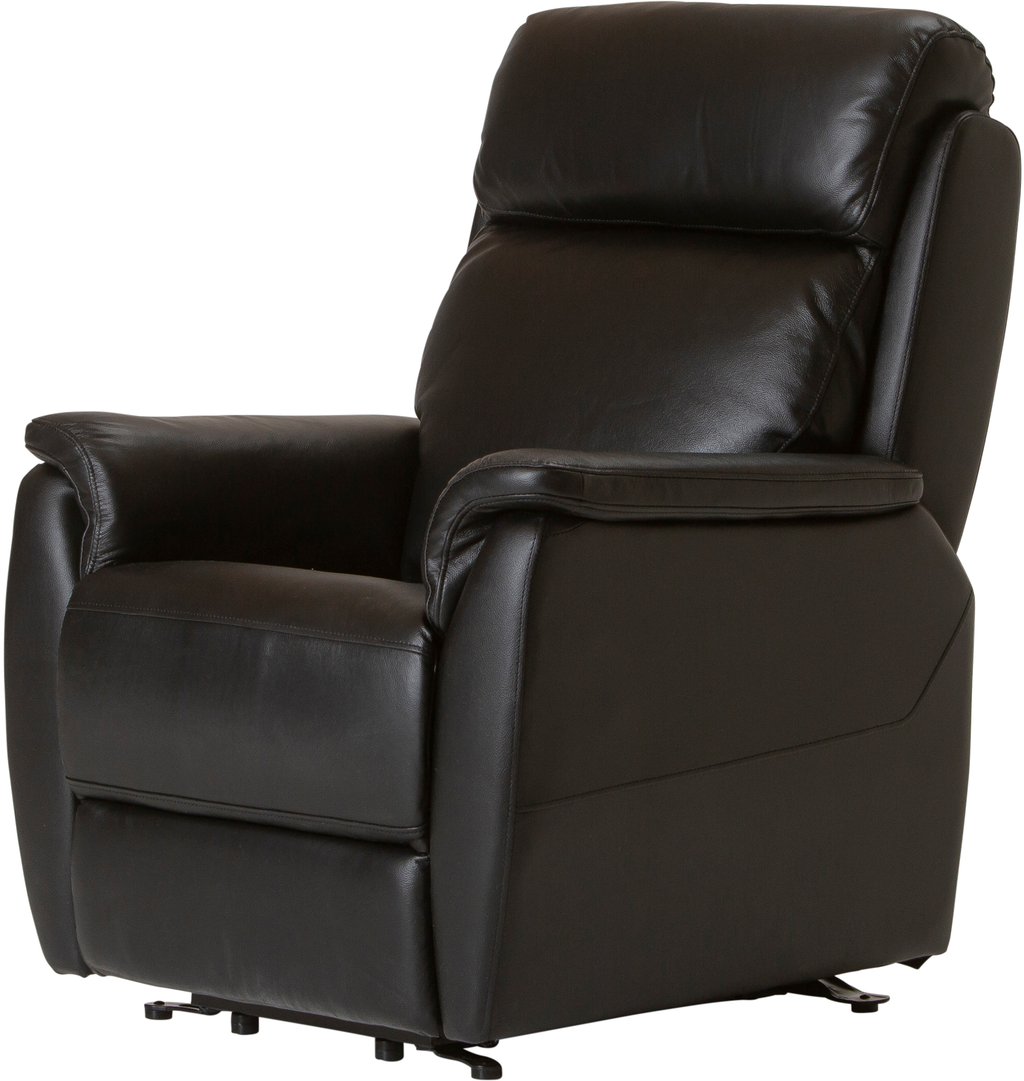 Loungea Colorado recliner-tuoli nostomekanismilla musta nahka/keinonahka
