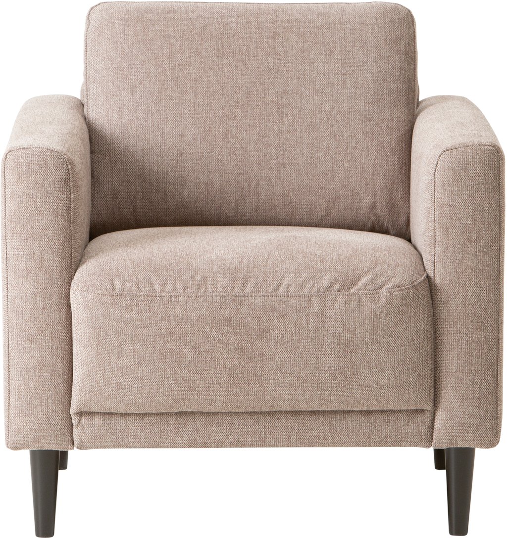 Portland Nojatuoli, beige: Tyylikäs beige Portland-nojatuoli, täydellinen olohuoneeseen. Mukava istuin, joka tuo lämpöä ja eleganssia sisustukseen.