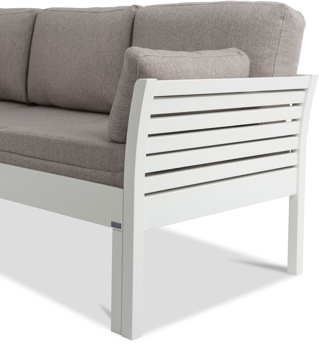 Kanerva 3-istuttava vuodesohva taittopatjasarjalla 190cm, valkoinen/beige