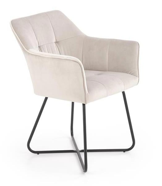 Neves ruokatuoli beige: Tyylikäs Neves ruokatuoli mustalla metallijalka ja beige verhoilu. Sopii moderniin ruokailutilaan, tuo mukavuutta ja tyyliä.