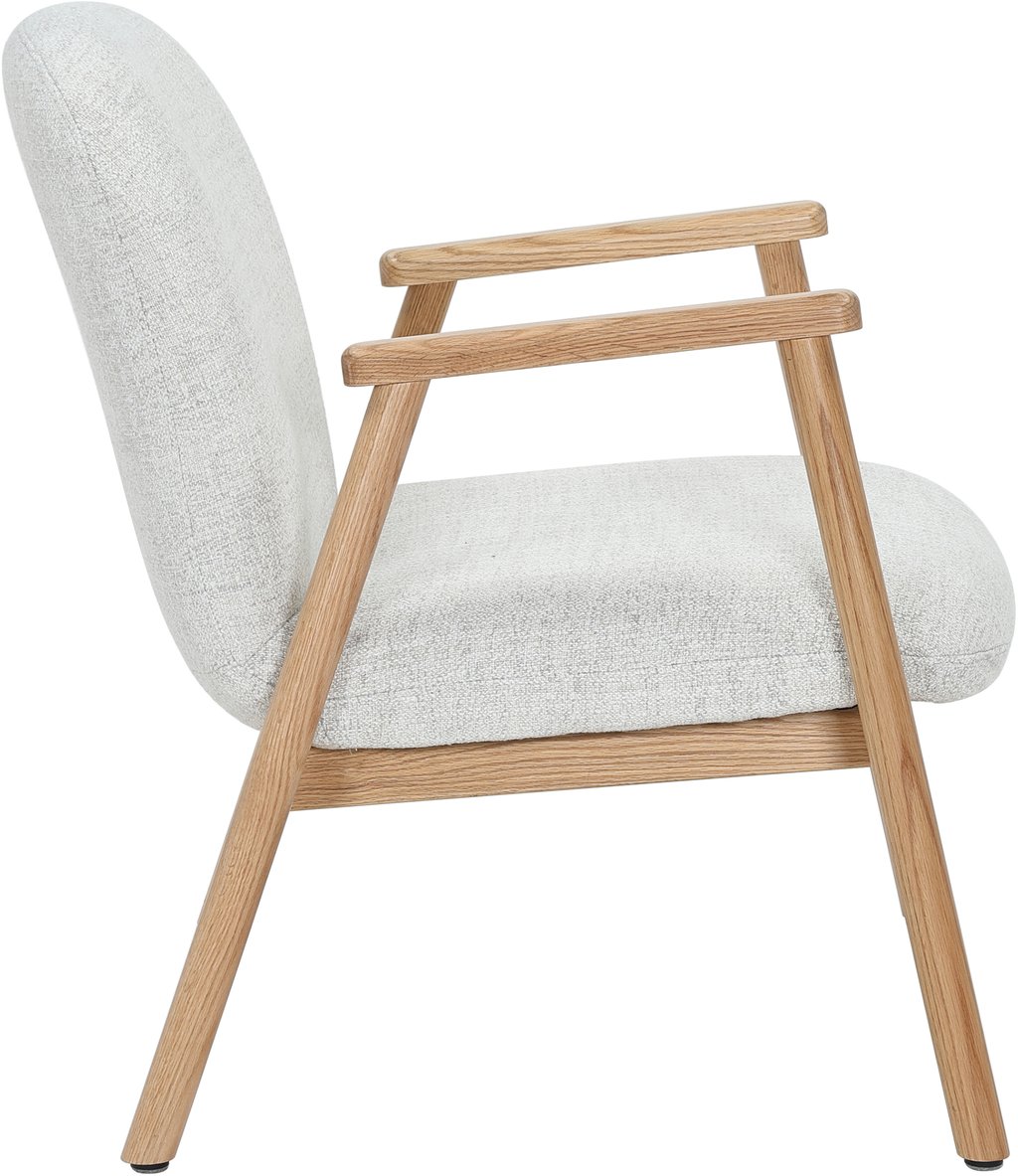 N&L Mille lepotuoli, beige verhoilu, natural tammen värinen runko