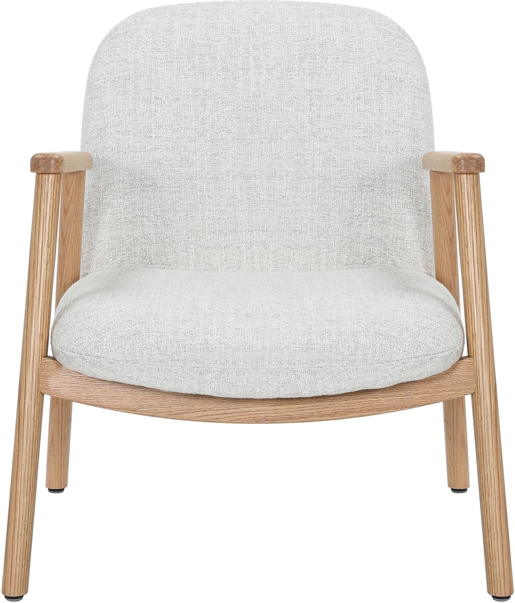 N&L Mille lepotuoli, beige verhoilu, natural tammen värinen runko