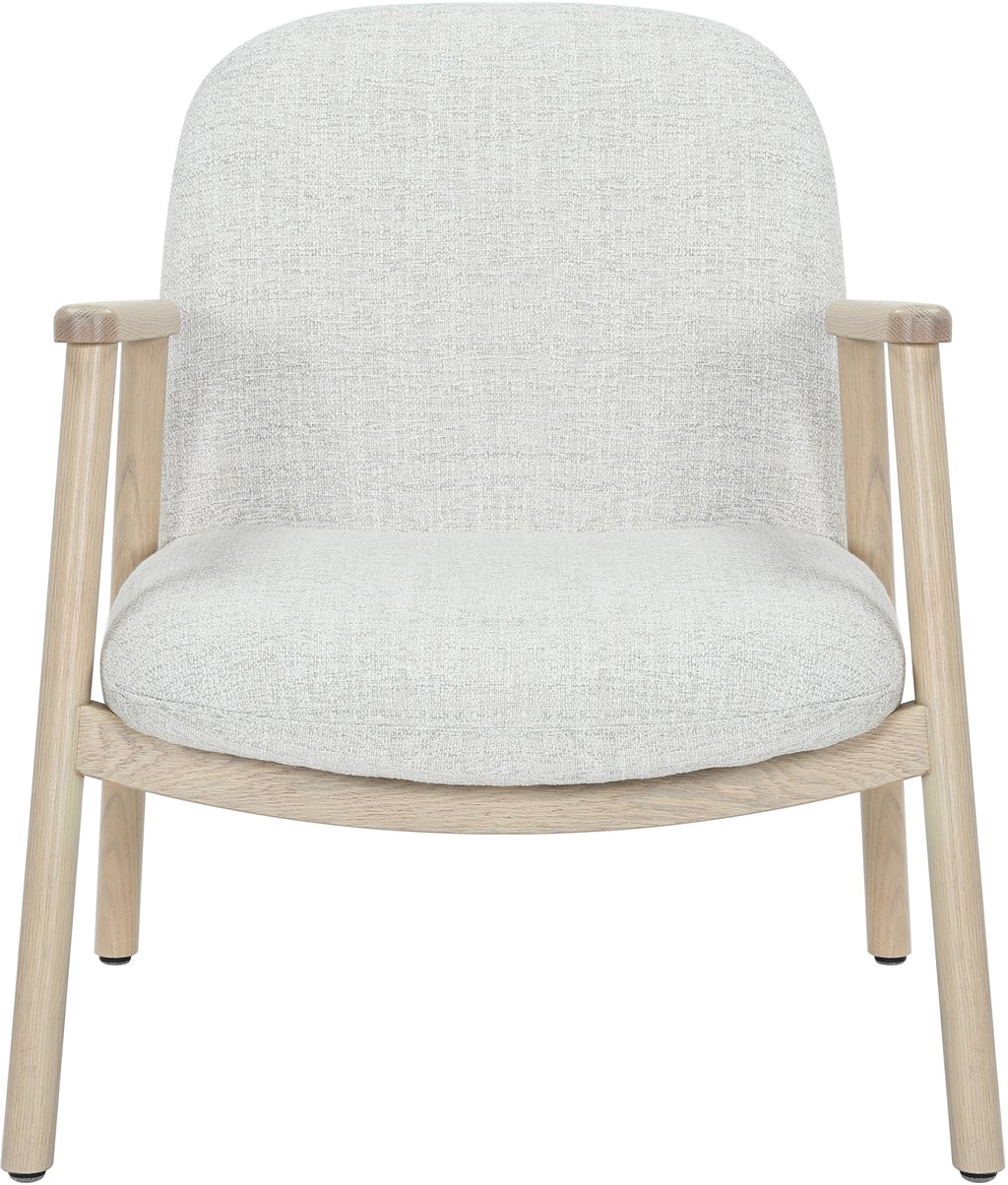 N&L Mille lepotuoli, beige verhoilu, valkovahatun tammenvärinen runko