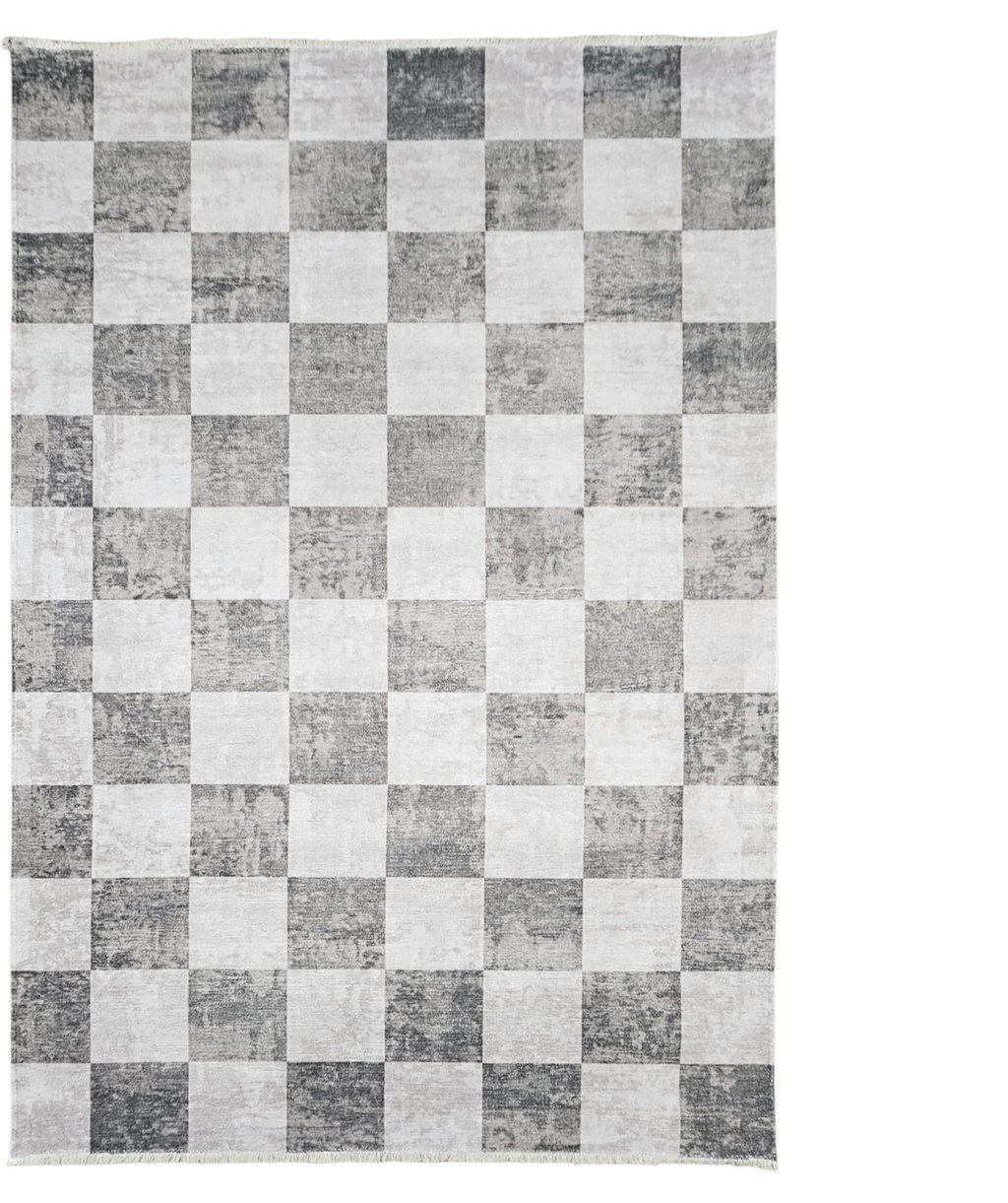 Ruutu matto 200x290cm harmaa