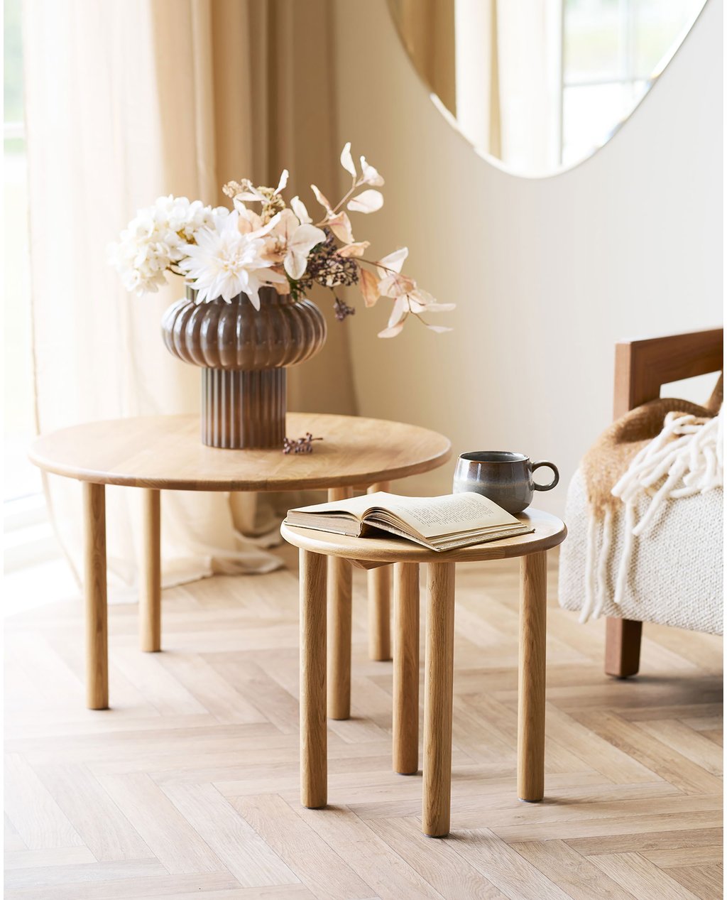 House Nordic Jena sohvapöytä pyöreä 70cm, natural tammi