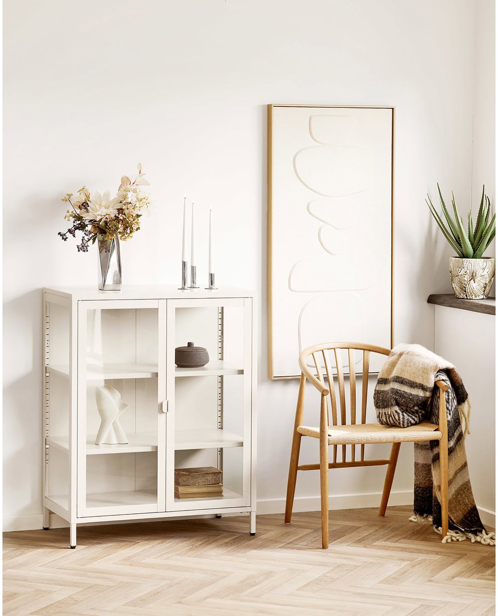 House Nordic kohokuvioitu taulu, beige, nro 1, 60x120 cm