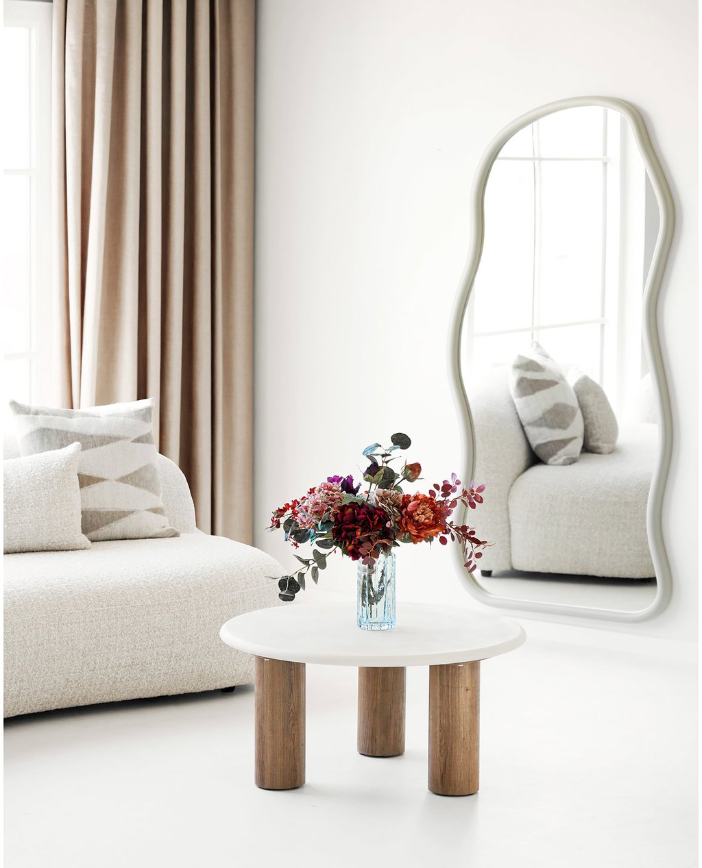 House Nordic peili, kaareva, beige, 89x180 cm
