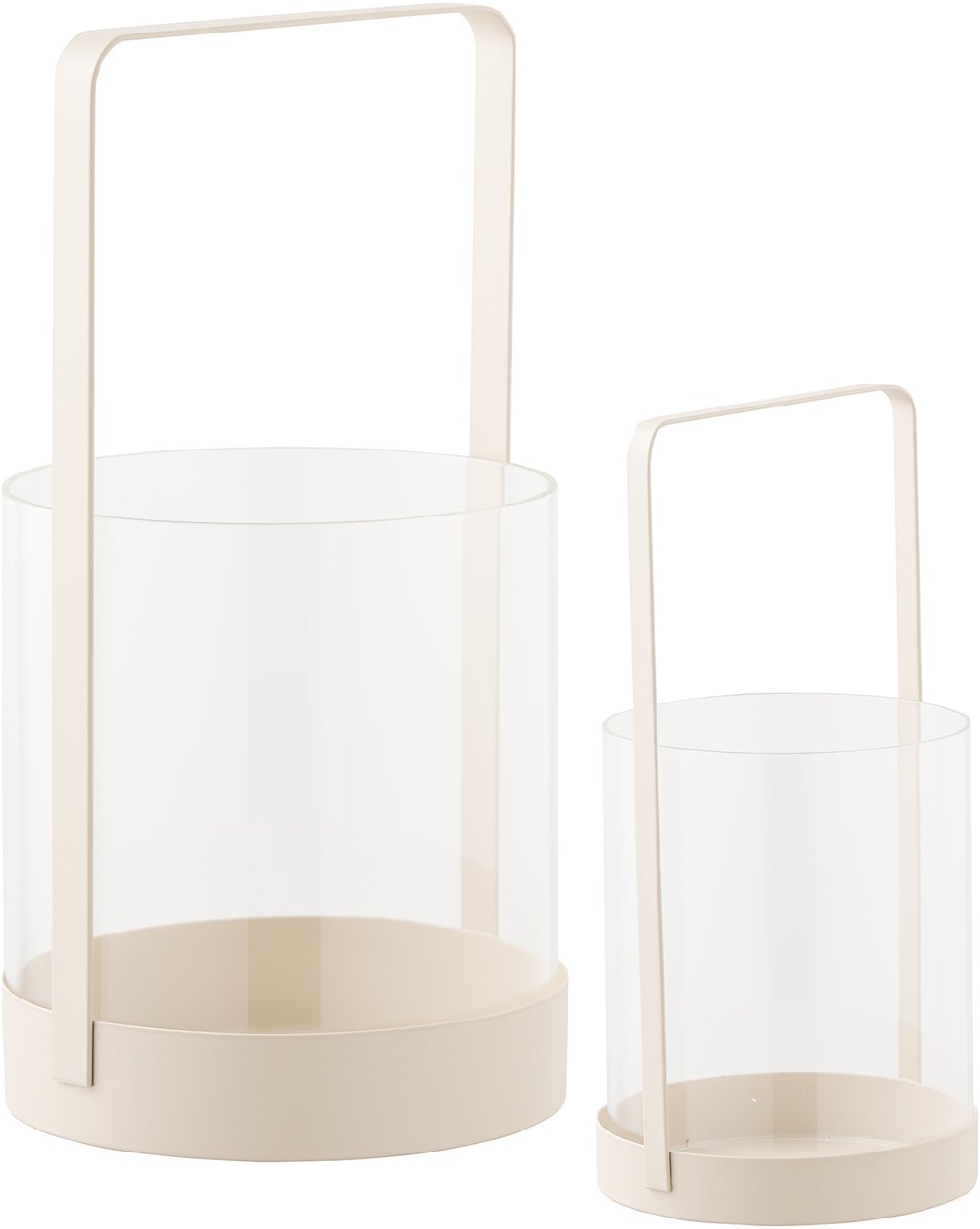Hurricane lyhtysetti lasi/beige metalli, (2kpl/setti)