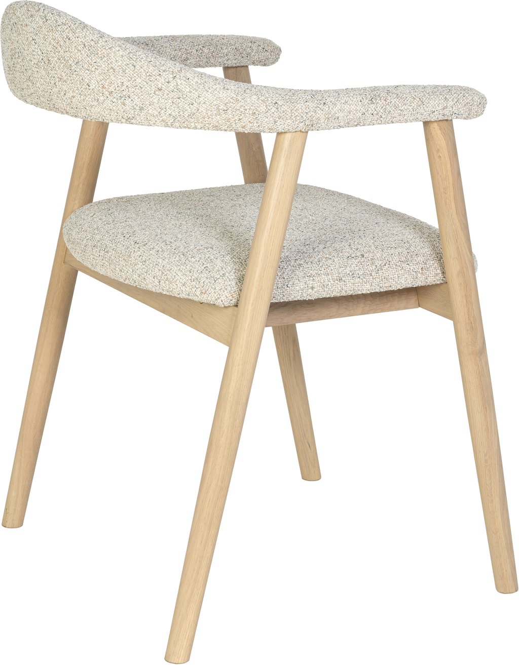 Nicola ruokatuoli, valkolakattu tammi / beige kangas