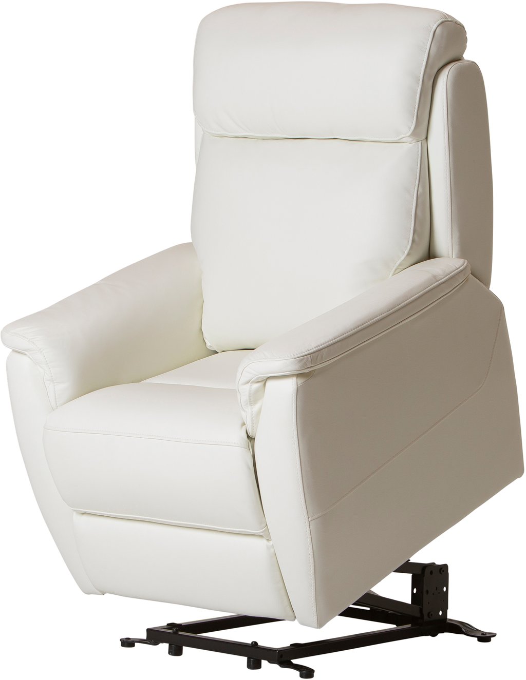 Loungea Colorado recliner-tuoli nostomekanismilla puhdas valkoinen nahka/keinonahka