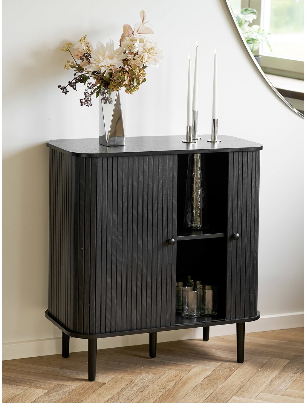 House Nordic senkki, 2 ovea, musta, 80x40x87 cm