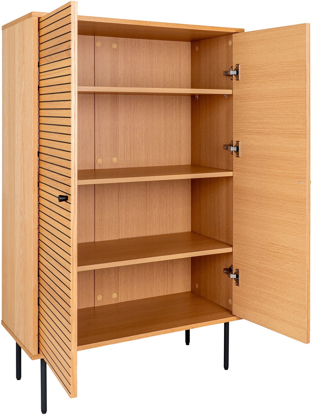 House Nordic Kyoto kaappi 80x40x130, natural tammiviilu / mustat jalat