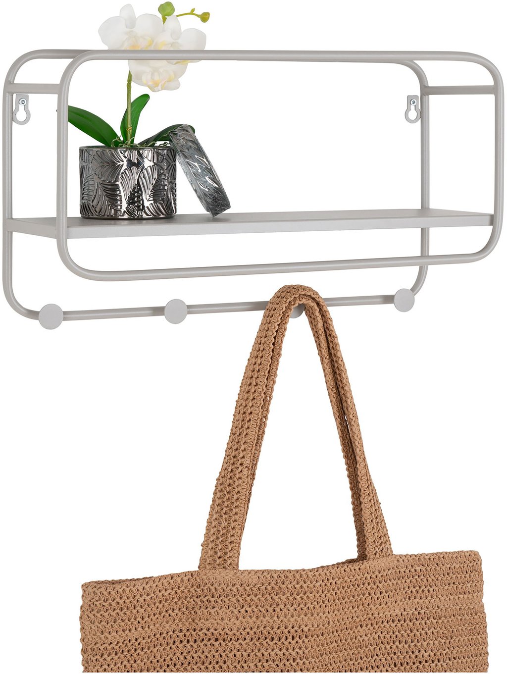 House Nordic Feira naulakkohylly 45x15x25 cm, harmaa