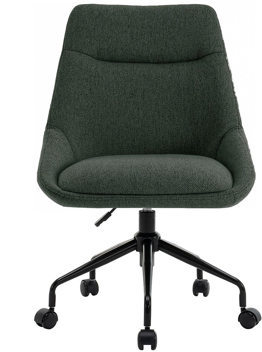 North Collection Everly ruokapöydän tuoli, vihreä (Spider-jalka pyörillä): Tyylikäs vihreä ruokatuoli, jossa metallirunko ja pyörivät jalat. Sopii täydellisesti ruokailutilaan tai moderniin toimistoon. Verhoilu luo mukavuutta.