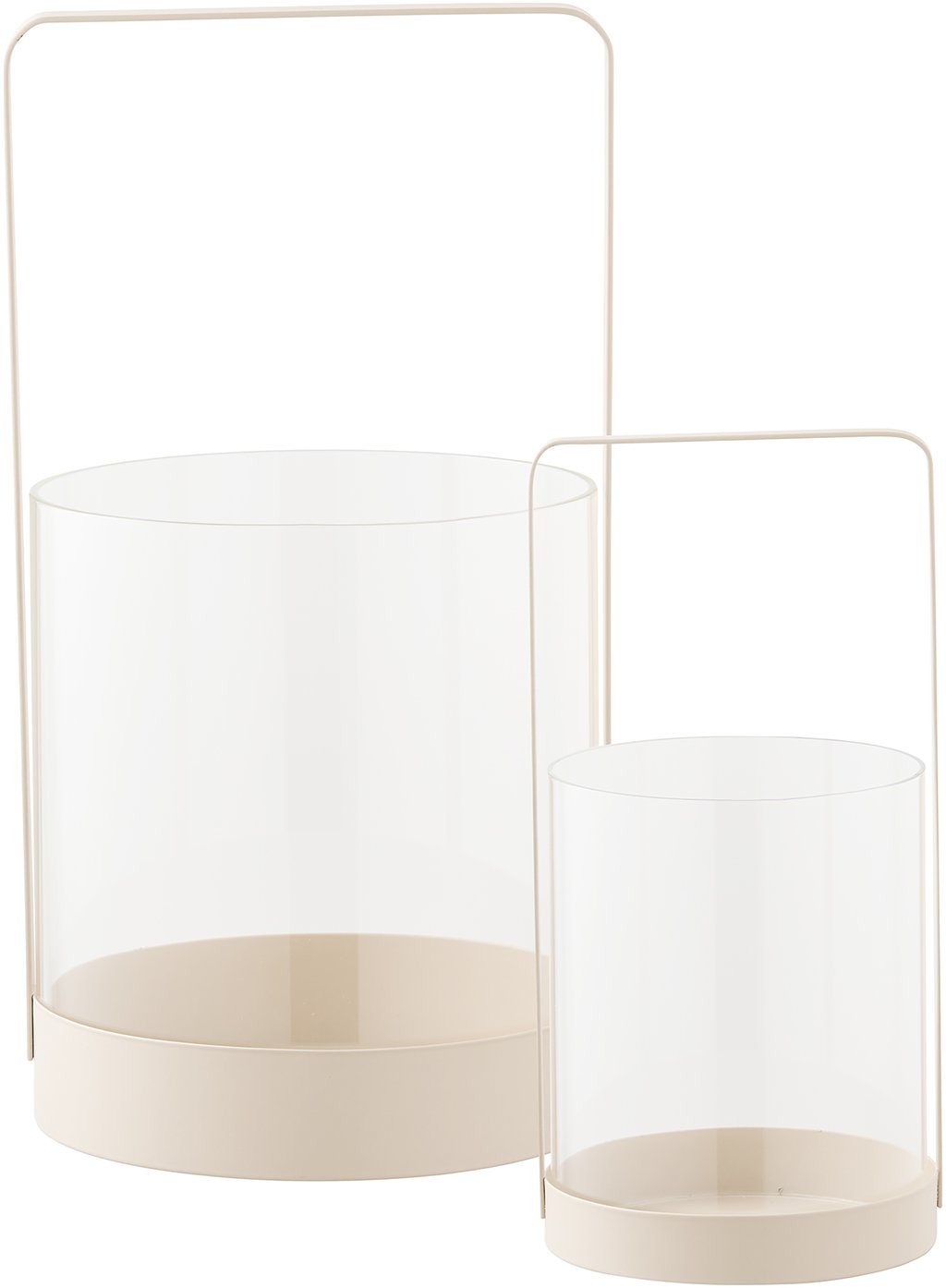 Hurricane lyhtysetti lasi/beige metalli, (2kpl/setti)