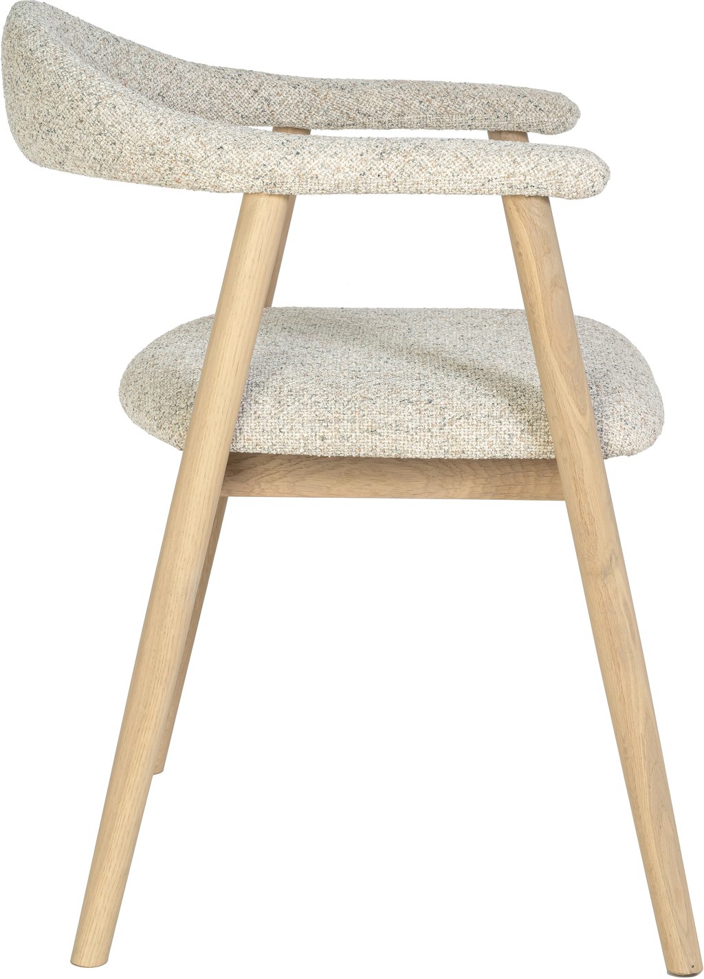 Nicola ruokatuoli, valkolakattu tammi / beige kangas
