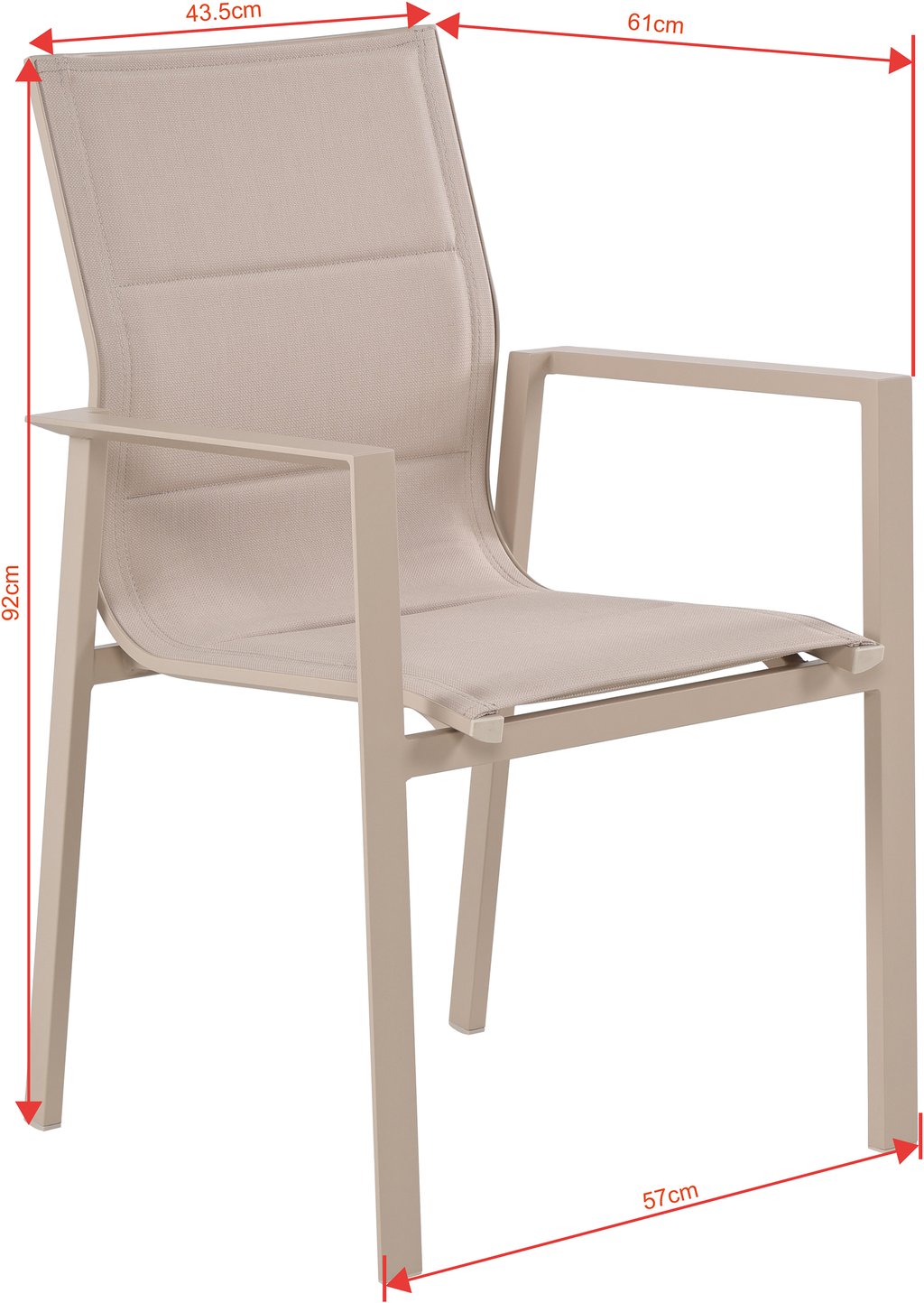 Messina ruokatuoli, pinottava khaki 26/teak