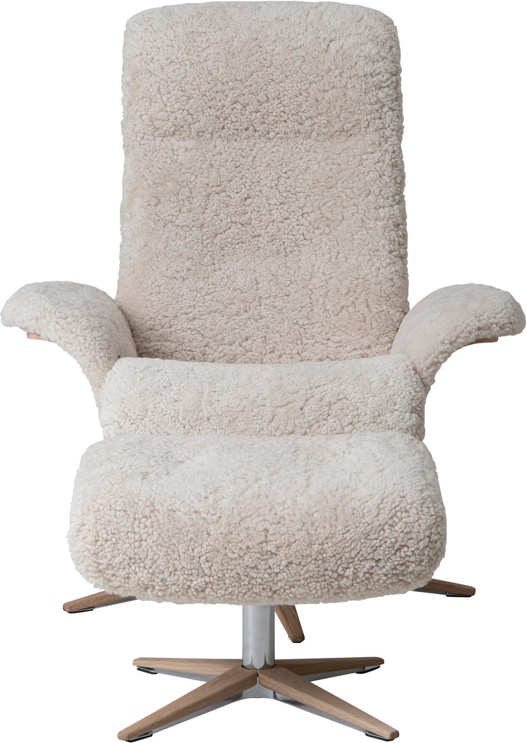 Astra Wood tuoli+rahi, vakiokoko. Oak Sanded, Star-jalka puu B2, alu kirkas Oak Sanded, Sheepskin Moonlight