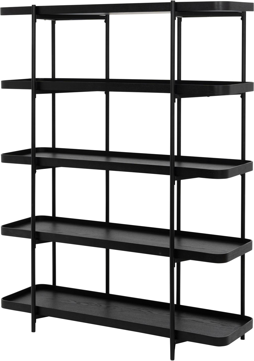 Mystery hylly 120 cm musta: Tyylikäs musta metallirunkoinen hylly, jossa tammiviilu. Sopii täydellisesti olohuoneeseen, eteiseen tai säilytysratkaisuksi.