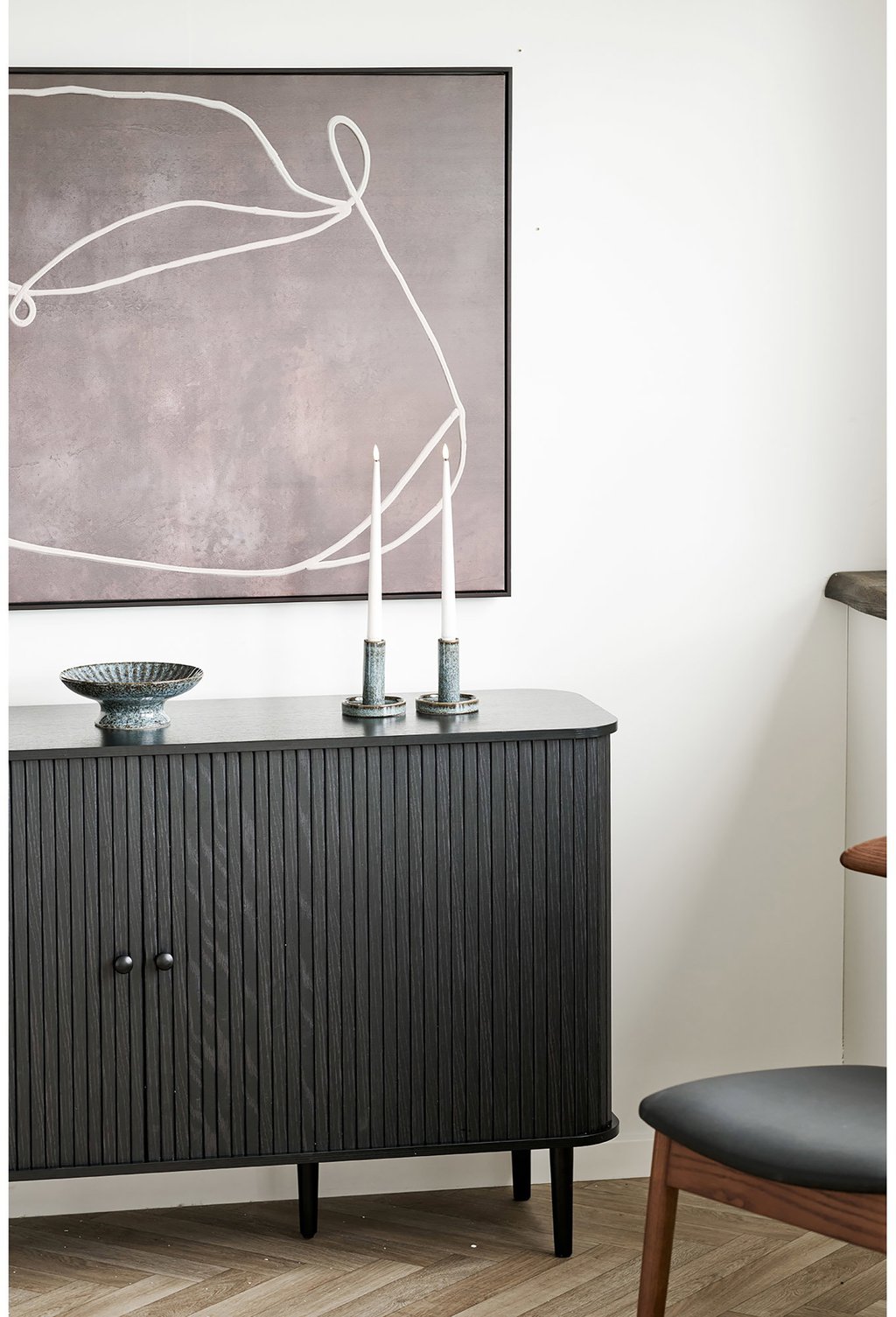 House Nordic senkki, 2 ovea, musta, 140x40x79 cm