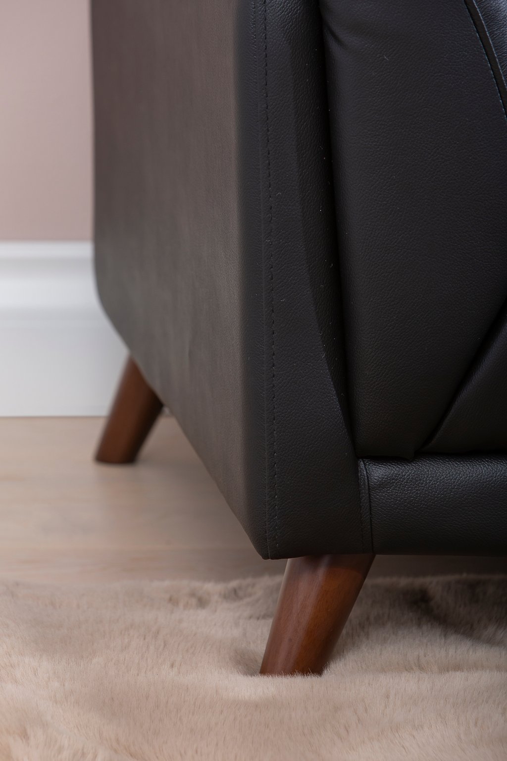 Amalfi 2-istuttava sohva musta nahka/keinonahka