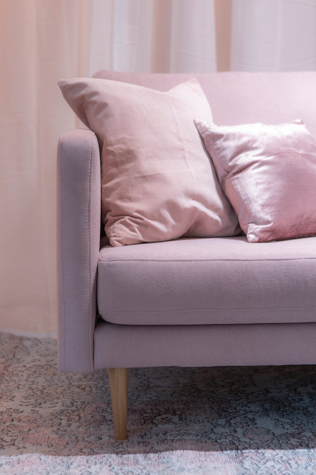 Copenhagen Scandic 3-ist. sohva rosa, tammijalat