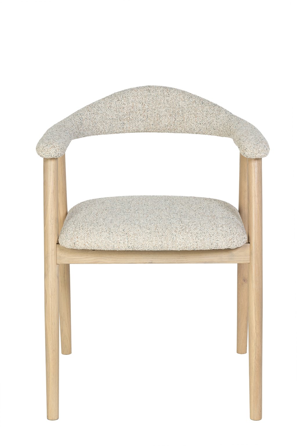 Nicola ruokatuoli, valkolakattu tammi / beige kangas