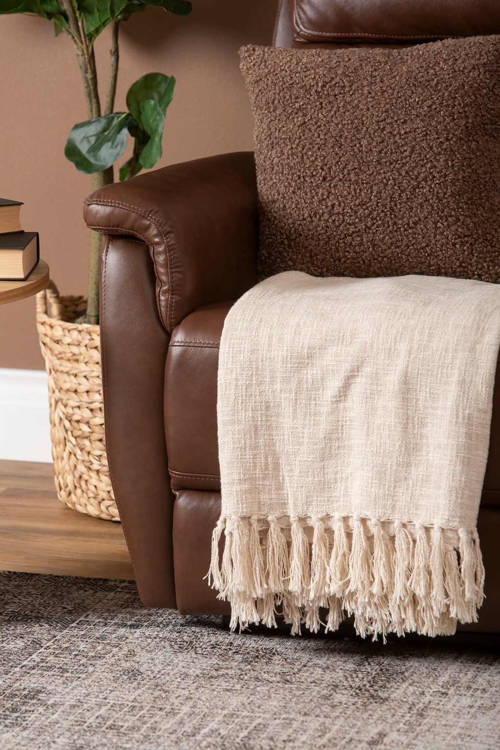 Loungea Colorado recliner-kulmasohva 3K2/2K3, ruskea nahka/keinonahka