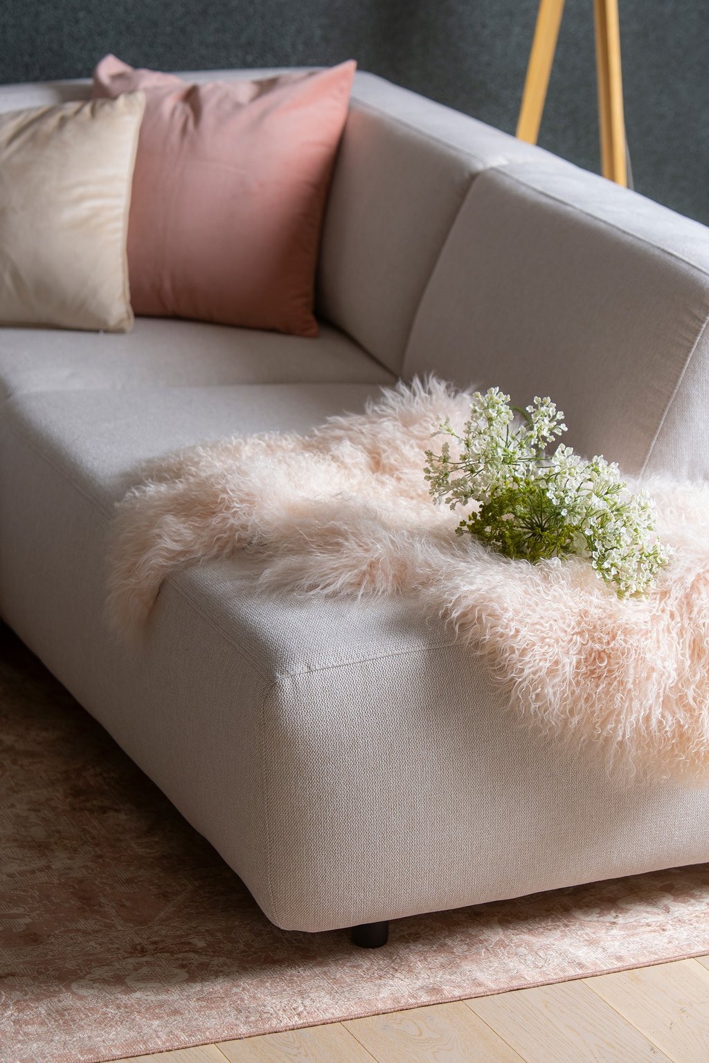 Lugo avokulmasohva oikea, beige