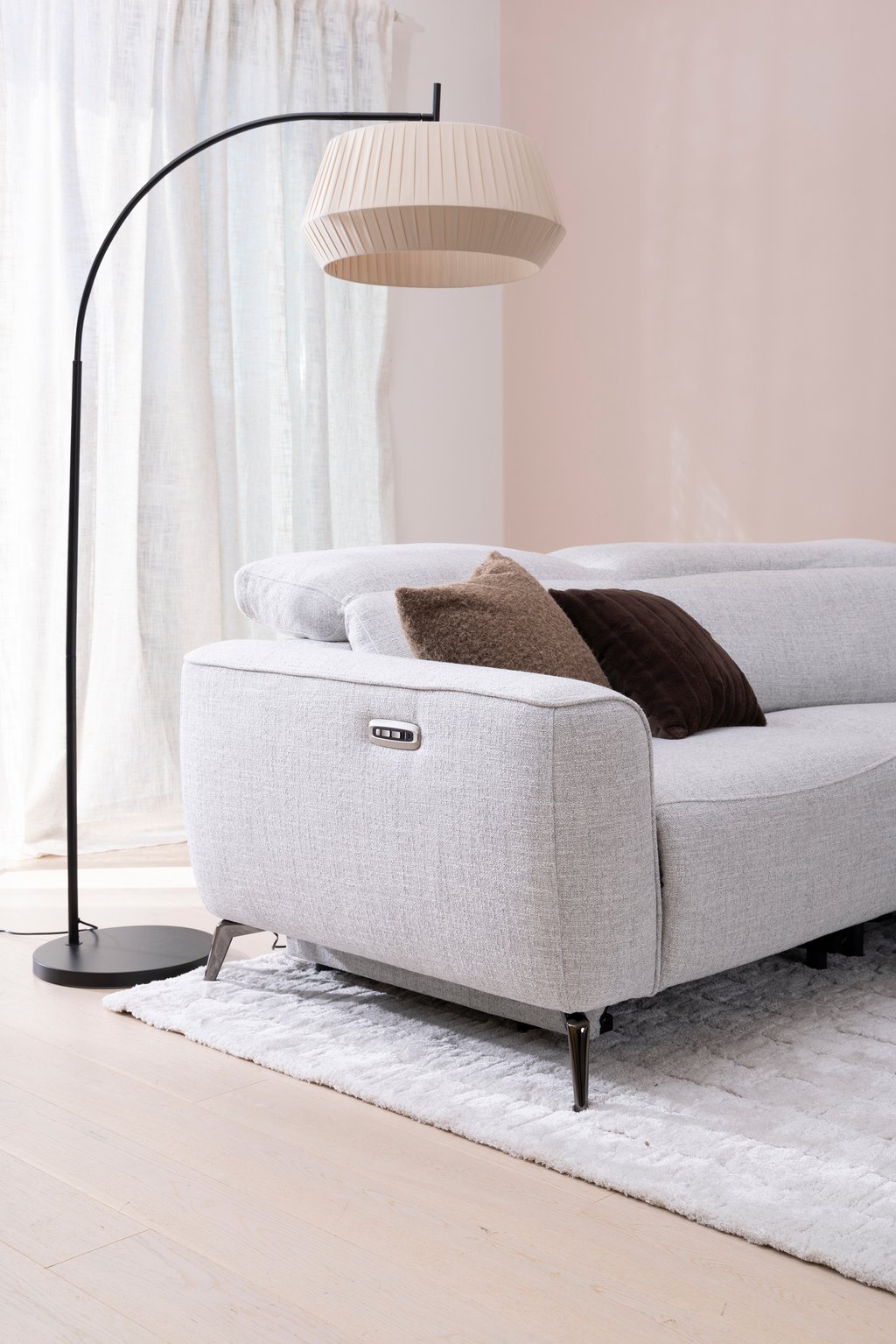 Loungea Scandic kulmasohva mekanismeilla 1k1, harmaa