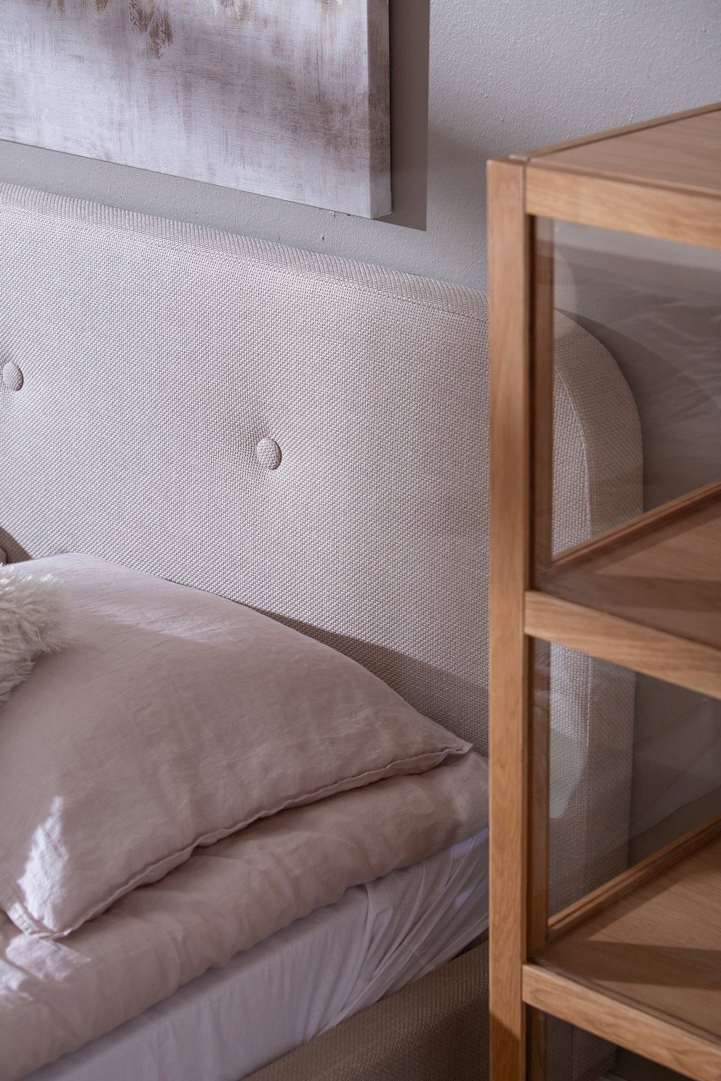 Hemma & Moon Silver verhoiltu sänky 160x200 beige
