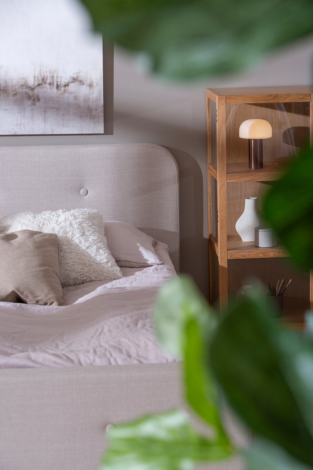 Hemma & Moon Silver verhoiltu sänky 160x200 beige