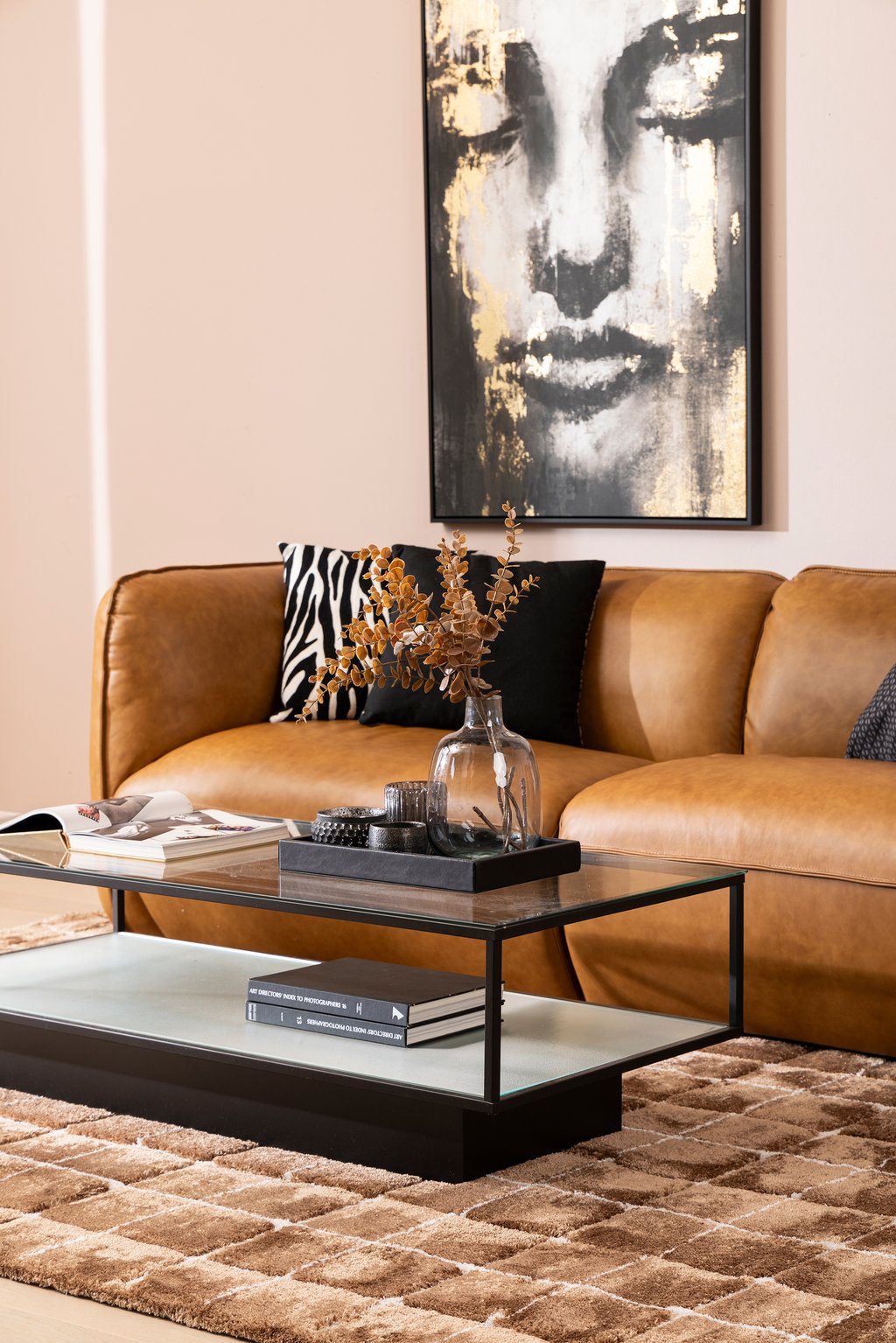 Novelli 4-istuttava sohva nahka wax brown