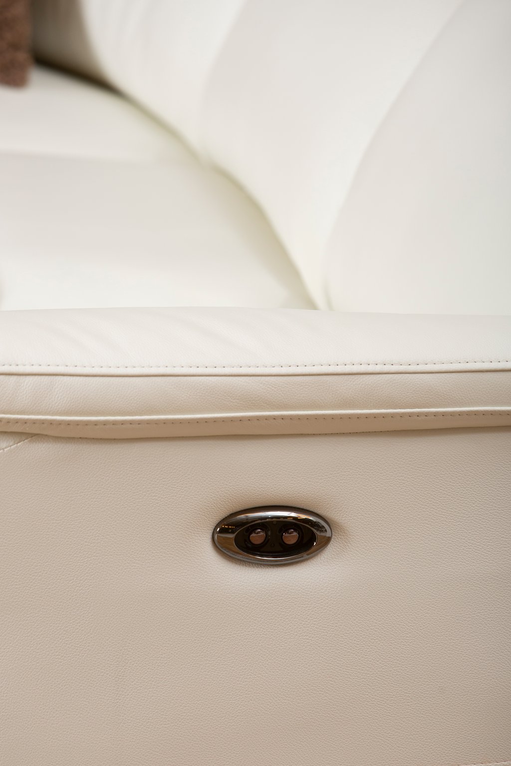 Loungea Colorado recliner-kulmasohva 3K2/2K3, puhdas valkoinen nahka/keinonahka