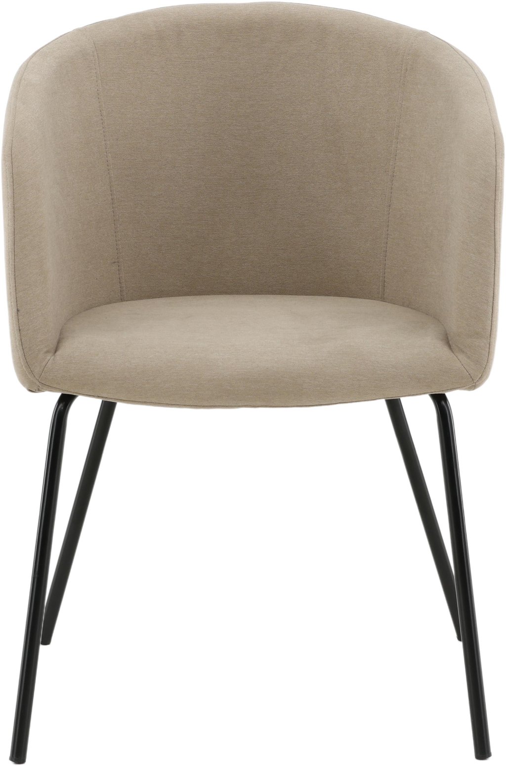 Berit ruokapöydän tuoli musta runko / beige kangas: Tyylikäs ruokatuoli verhoilulla, musta-beige yhdistelmä. Sopii moderniin ruokailutilaan tai keittiöön. Kestävä ja mukava istua.