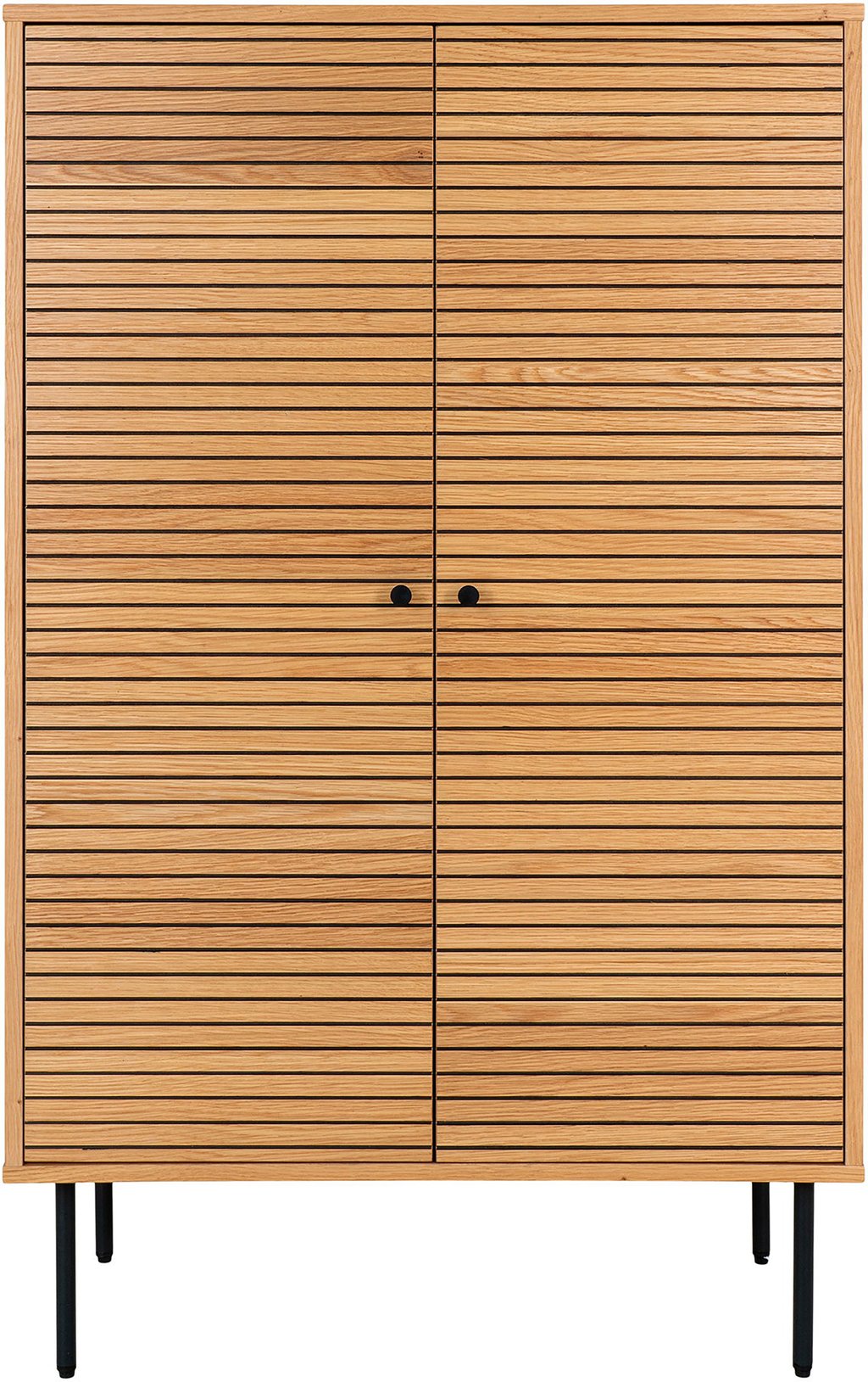 House Nordic Kyoto kaappi 80x40x130, natural tammiviilu / mustat jalat