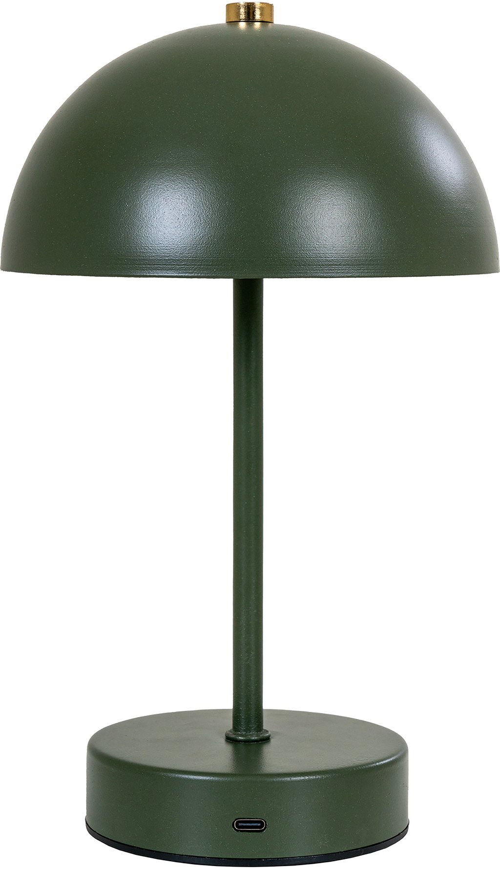 House Nordic Holt LED-pöytävalaisin ladattava, vihreä/messinki