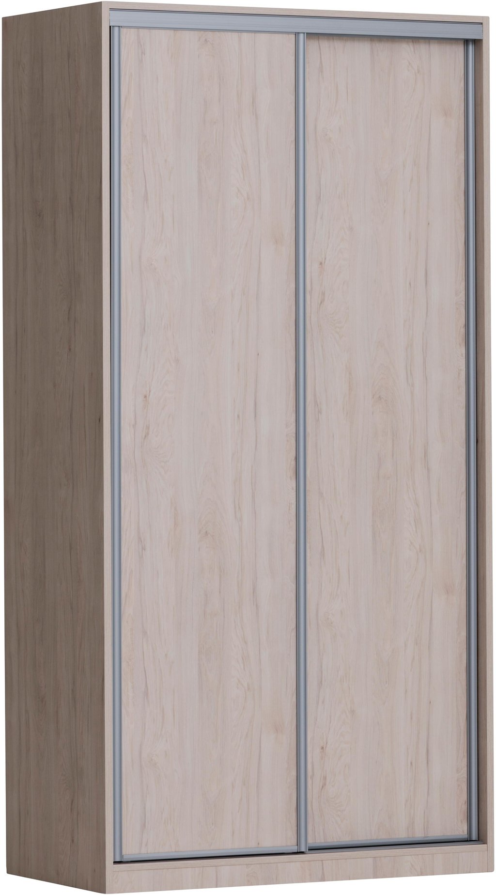 Doorit liukuovikomero 2 x 60 cm levyovi 236x120x62, tammi: Tyylikäs liukuovikomero, leveys 120 cm, tammen värinen. Erinomainen säilytysratkaisu makuuhuoneeseen tai eteiseen, säästää tilaa.