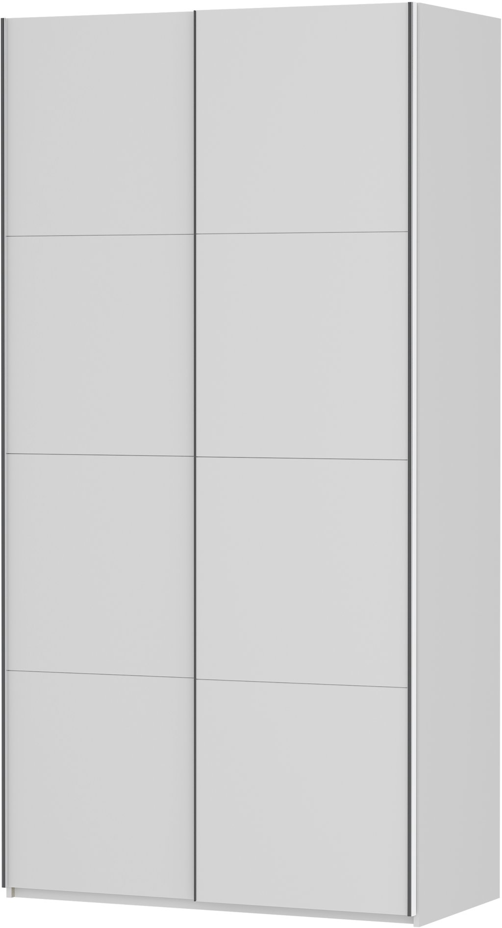 Fittio liukuovikaappi 120cm, valkoinen (sis. 4 hylly + 2 tankoa)